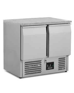 Compact Double Door Counter Refrigerator with Granite Worktop