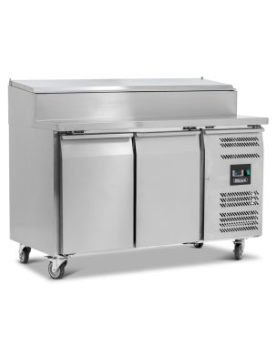 Double Door Refrigerated Prep Counter With Raised Collar 