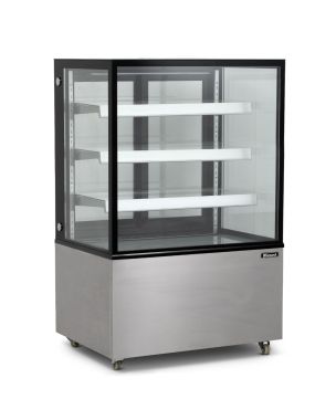 92cm Triple Tier Heated Flat Glass Display Unit