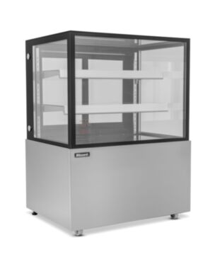 92cm Double Tier Heated Flat Glass Display Unit