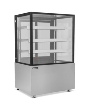 90cm Triple Tier Heated Flat Glass Display Unit