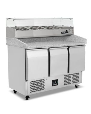 3 Door Compact Gastronorm Pizza Prep Counter 368L