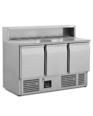 3 Door Compact Gastronorm Pizza Prep Counter 368L