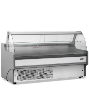 2.5m Curved Glass Serve Over Counter