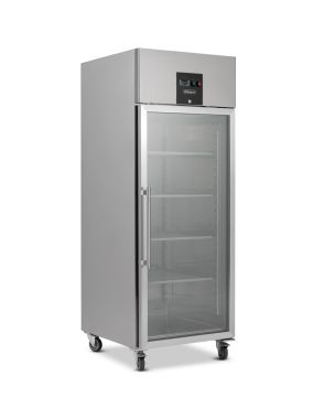 Upright Single Hinged Glass Door Gastronorm Freezer Refrigerator 