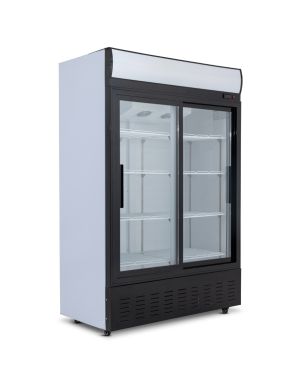 900L Double Sliding Glass Door Display Merchandiser