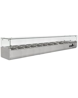 2m Glass Canopy 1/4 Gastronorm Prep Top 