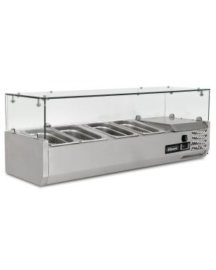 1.2m Glass Canopy 1/3 Gastronorm Prep Top 