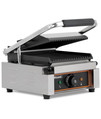 1800W Single Contact Grill Top & Bottom Ribbed