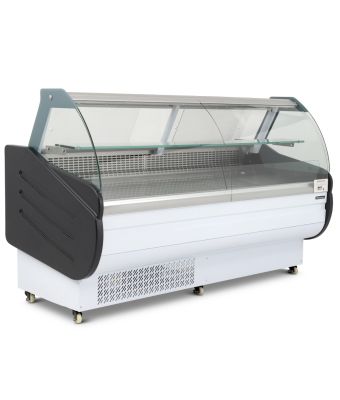 2m Curved Glass Serve Over Counter