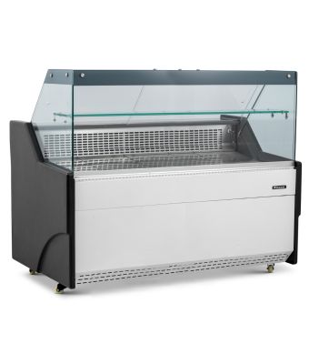 1.5m Flat Glass Serve Over Counter
