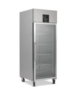 Upright Single Hinged Glass Door Gastronorm Freezer Refrigerator 