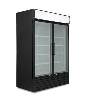 Double Hinged Glass Door Freezer Display Merchandiser 
