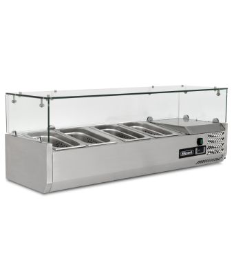 1.2m Glass Canopy 1/3 Gastronorm Prep Top 