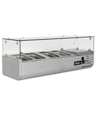 1.2m Glass Canopy 1/4 Gastronorm Prep Top 