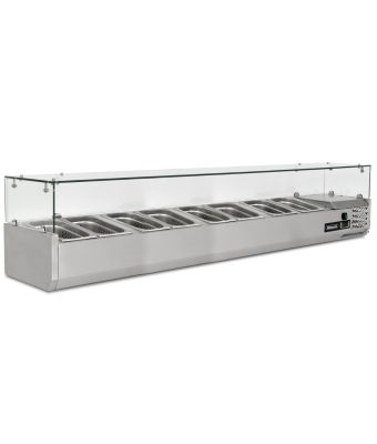 2m Glass Canopy 1/3 Gastronorm Prep Top 