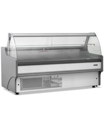 2.5m Curved Glass Serve Over Counter