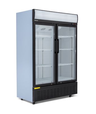 900L Double Hinged Glass Door Display Merchandiser