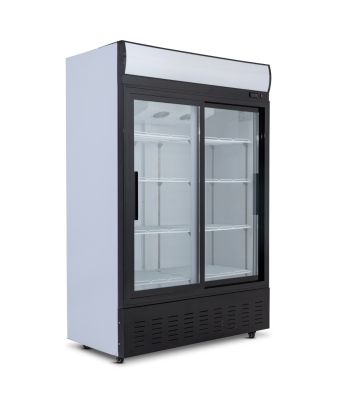 900L Double Sliding Glass Door Display Merchandiser