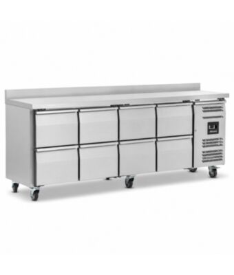 Eight Drawer Refrigerated Counter With Upstand 
