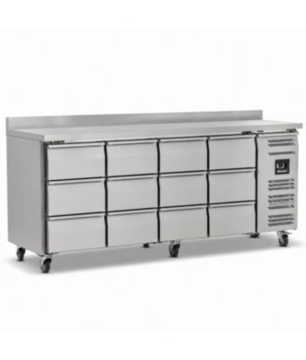 Twelve Drawer Refrigerated Counter With Upstand 