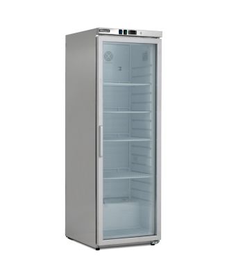 Upright 320L Single Hinged Glass Door Refrigerator