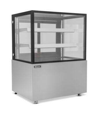 92cm Double Tier Heated Flat Glass Display Unit