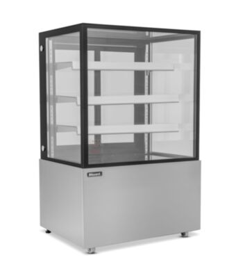 90cm Triple Tier Heated Flat Glass Display Unit