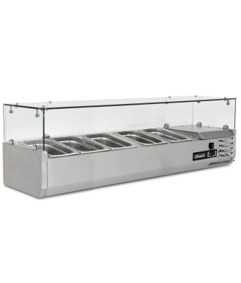 1.2m Glass Canopy 1/4 Gastronorm Prep Top 