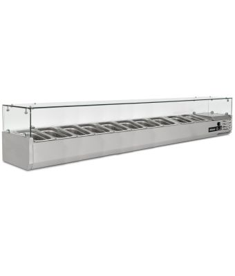 2m Glass Canopy 1/4 Gastronorm Prep Top 