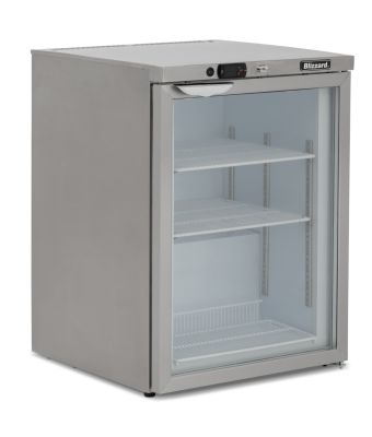 Single Hinged Glass Door Under Counter Freezer